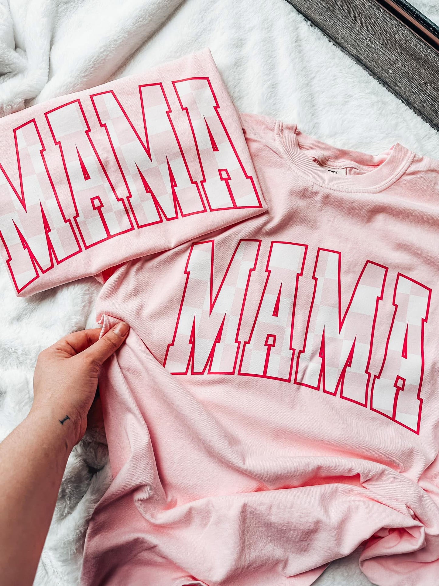 PINK CHECKERED MAMA-DTF TRANSFER