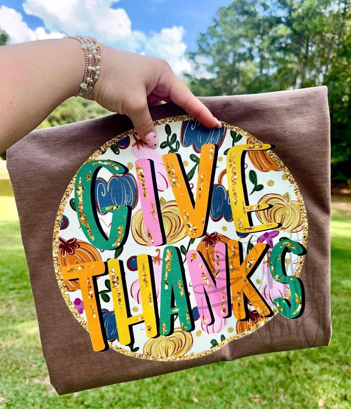 GIVE THANKS - DTF TRANSFER