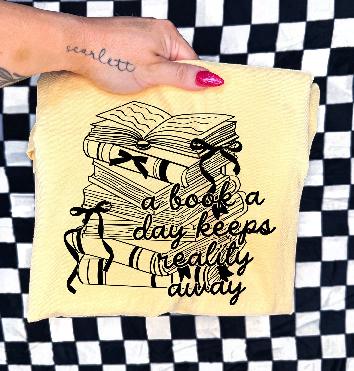 A BOOK A DAY KEEPS REALITY AWAY - DTF TRANSFER