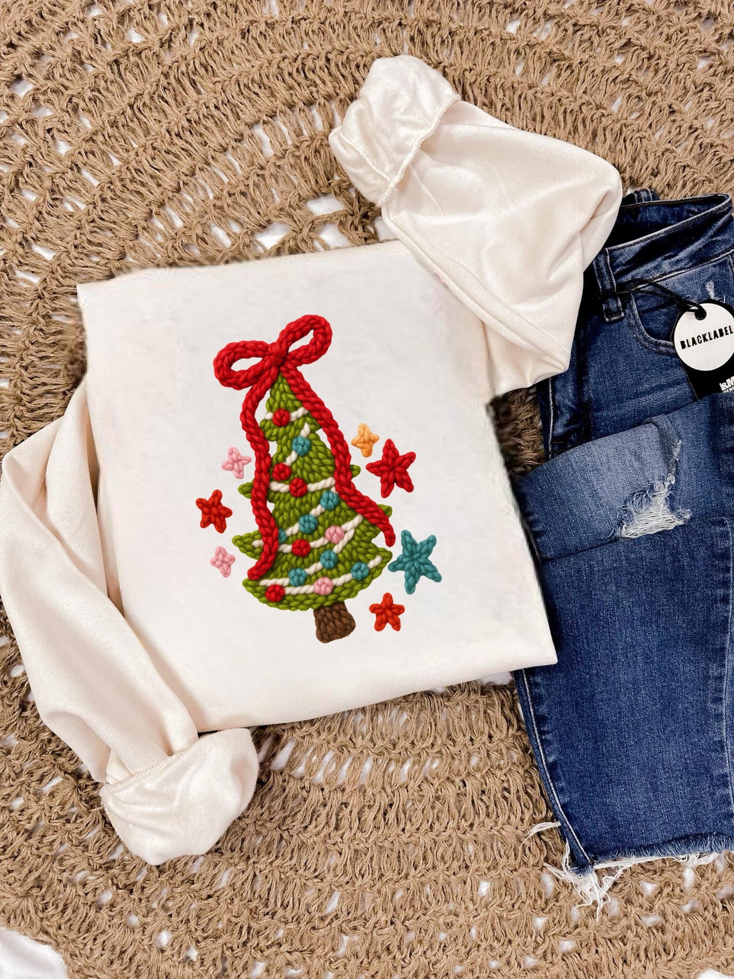 FAUX YARN CHRISTMAS TREE - DTF TRANSFER