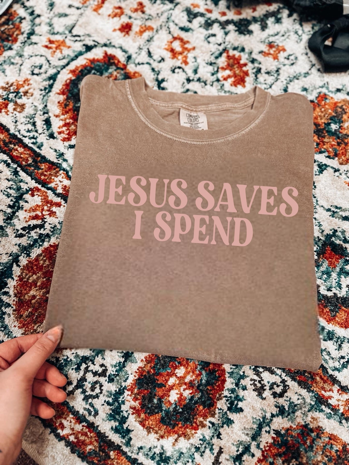 JESUS SAVES I SPEND - DTF TRANSFER
