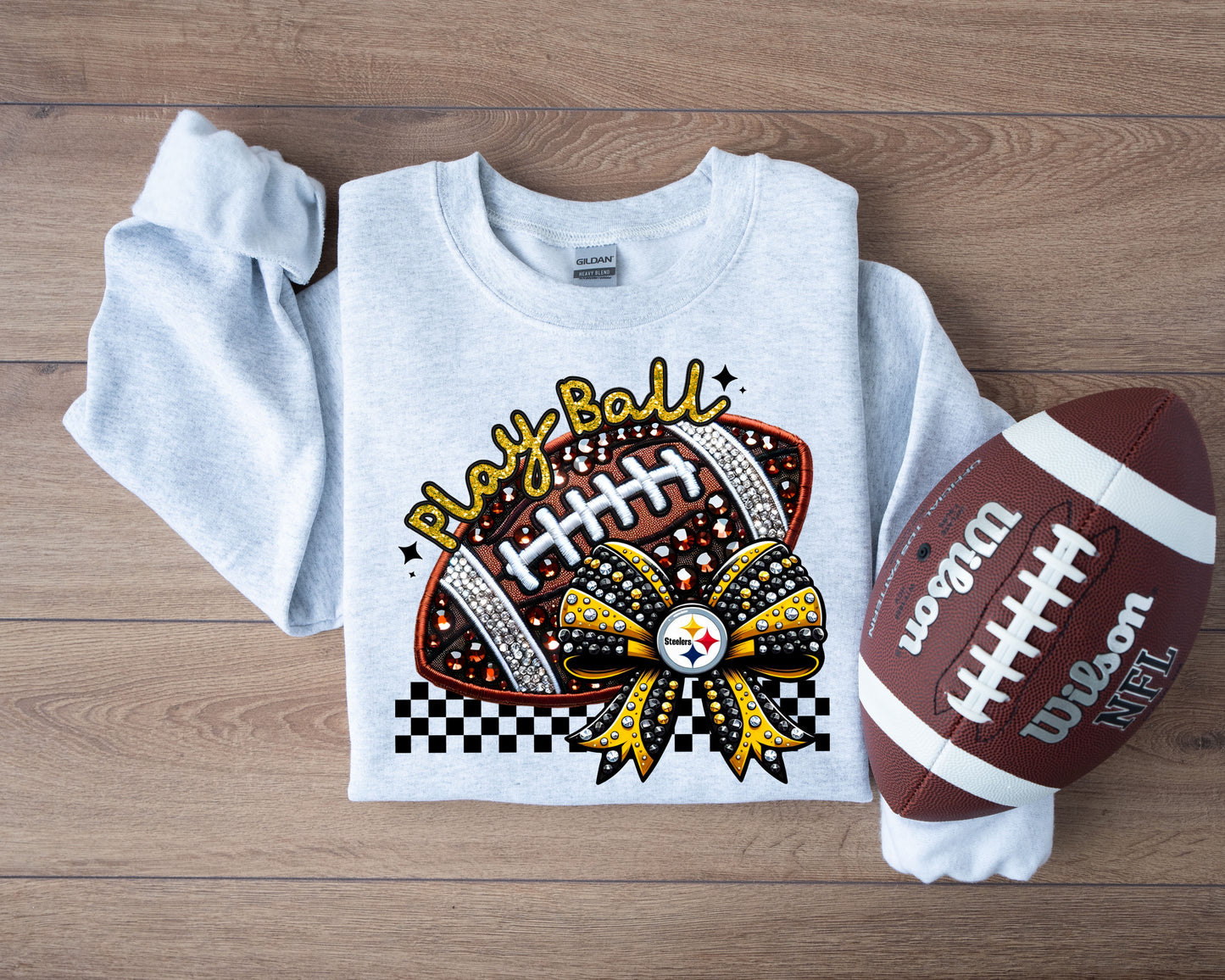 FAUX SPARKLES STEELERS - DTF TRANSFER