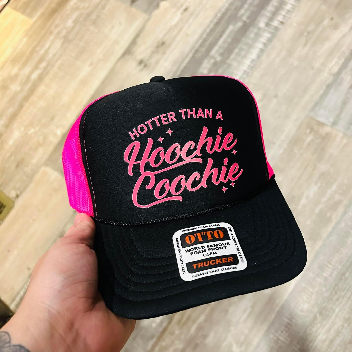 PINK HOTTER THAN A HOOCHIE COOCHIE - DTF TRANSFER
