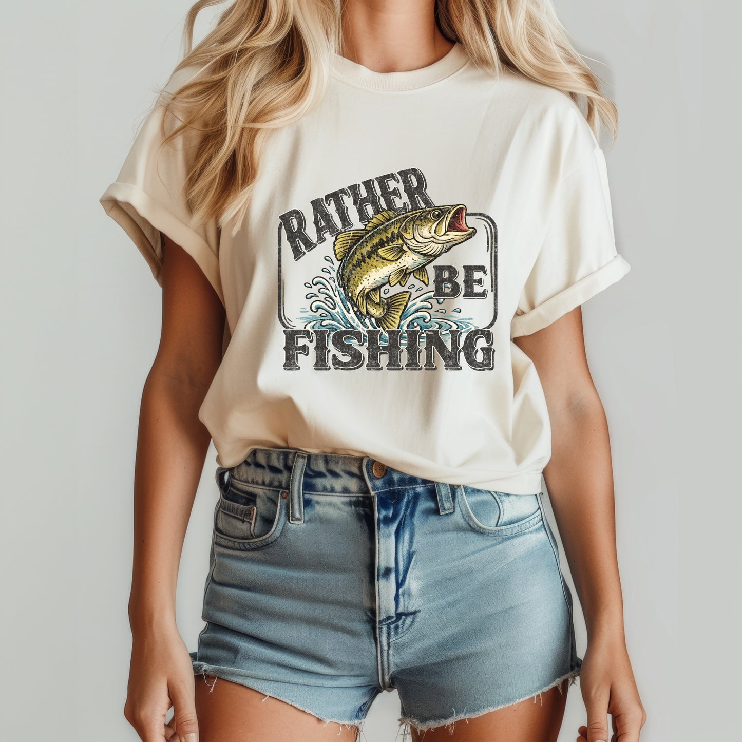 VINTAGE RATHER BE FISHING - DTF TRANSFER