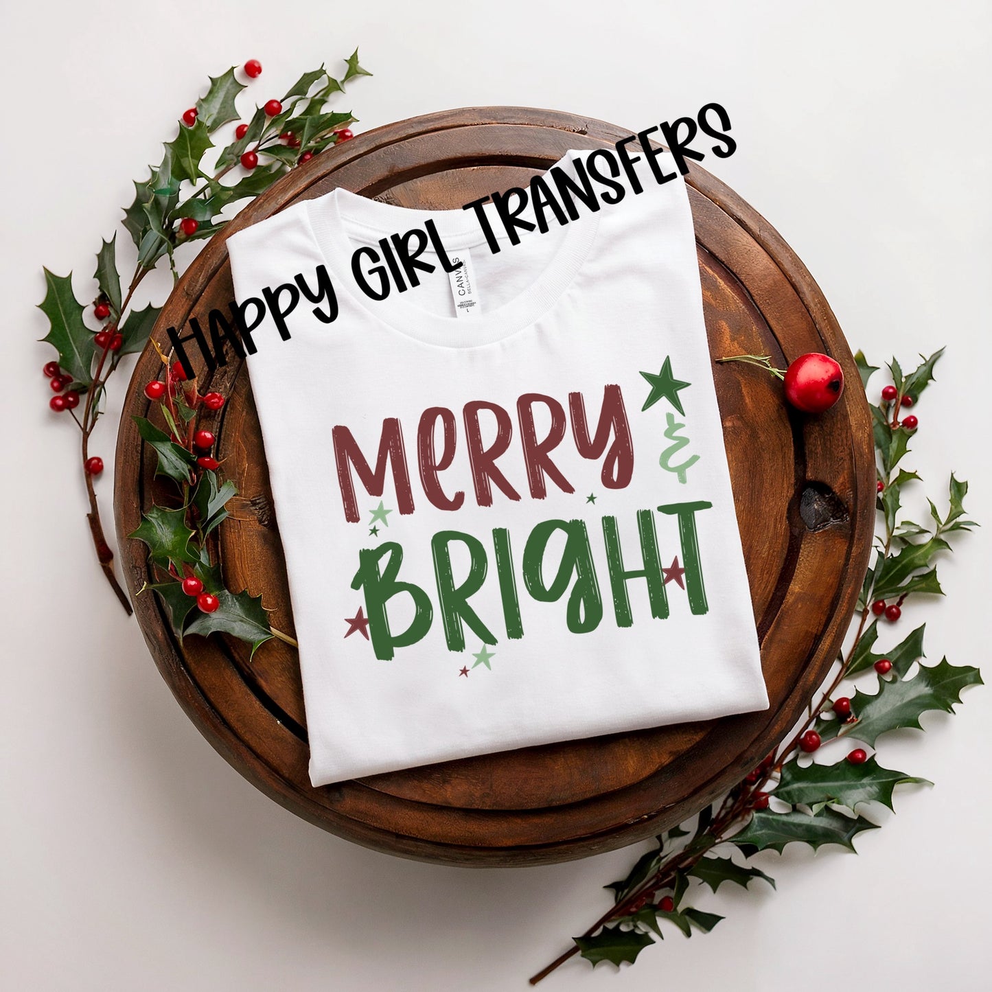 TRADITIONAL MERRY & BRIGHT - DTF TRANSFER