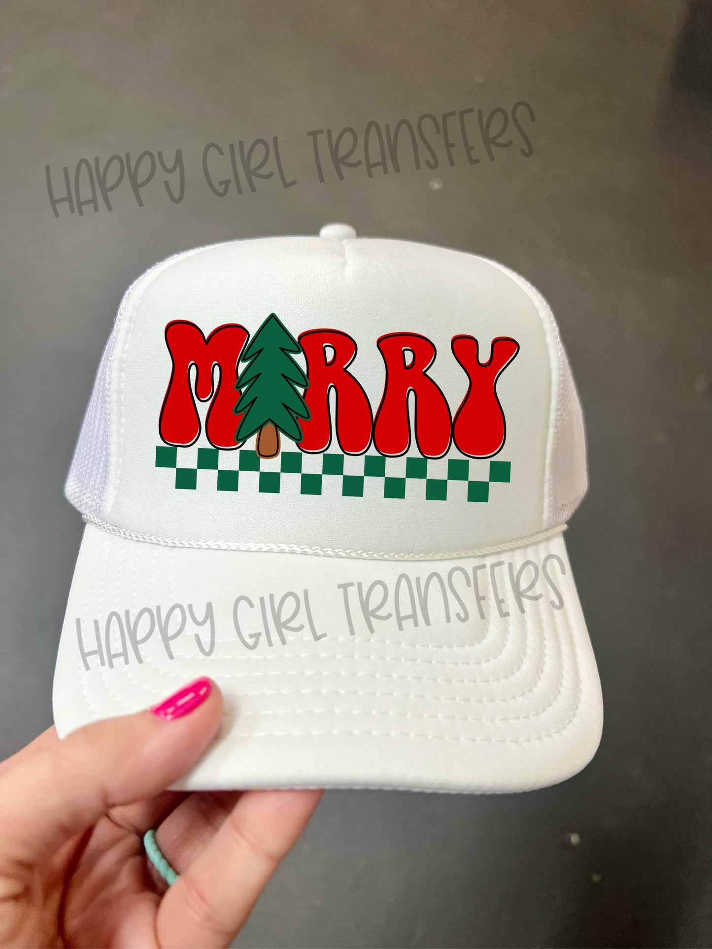CHECKERED MERRY - DTF TRANSFER