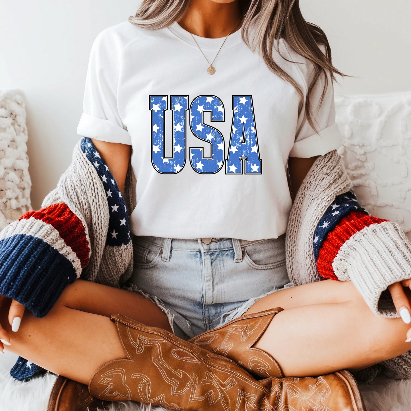 BLUE USA - DTF TRANSFER