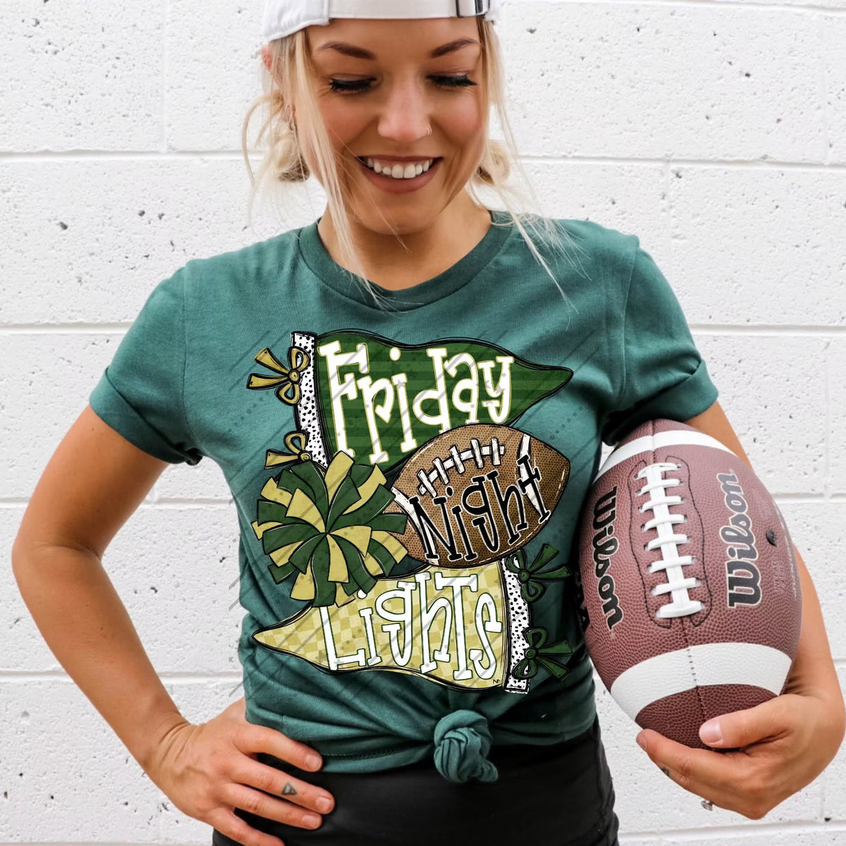 FRIDAY NIGHT LIGHTS HUNTER GREEN & GOLD - DTF TRANSFER
