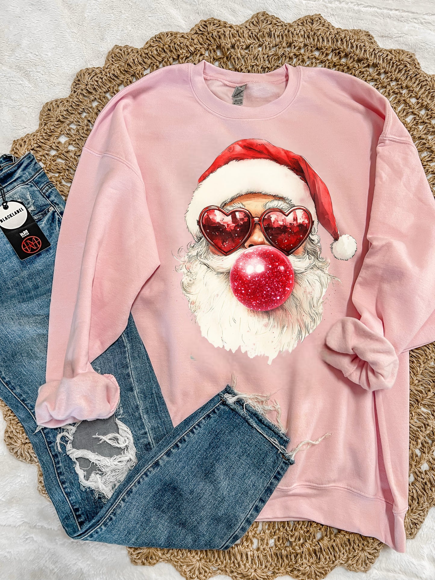 SANTA WITH HEART GLASSES - DTF TRANSFER