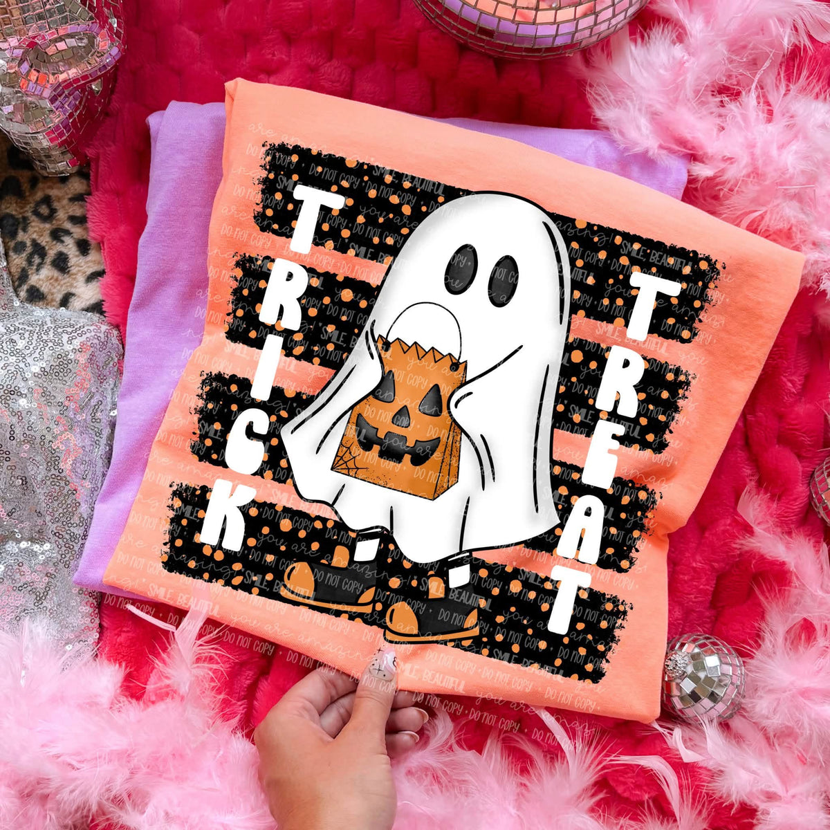 TRICK OR TREAT GHOST PILKA DOTS - DTF TRANSFER