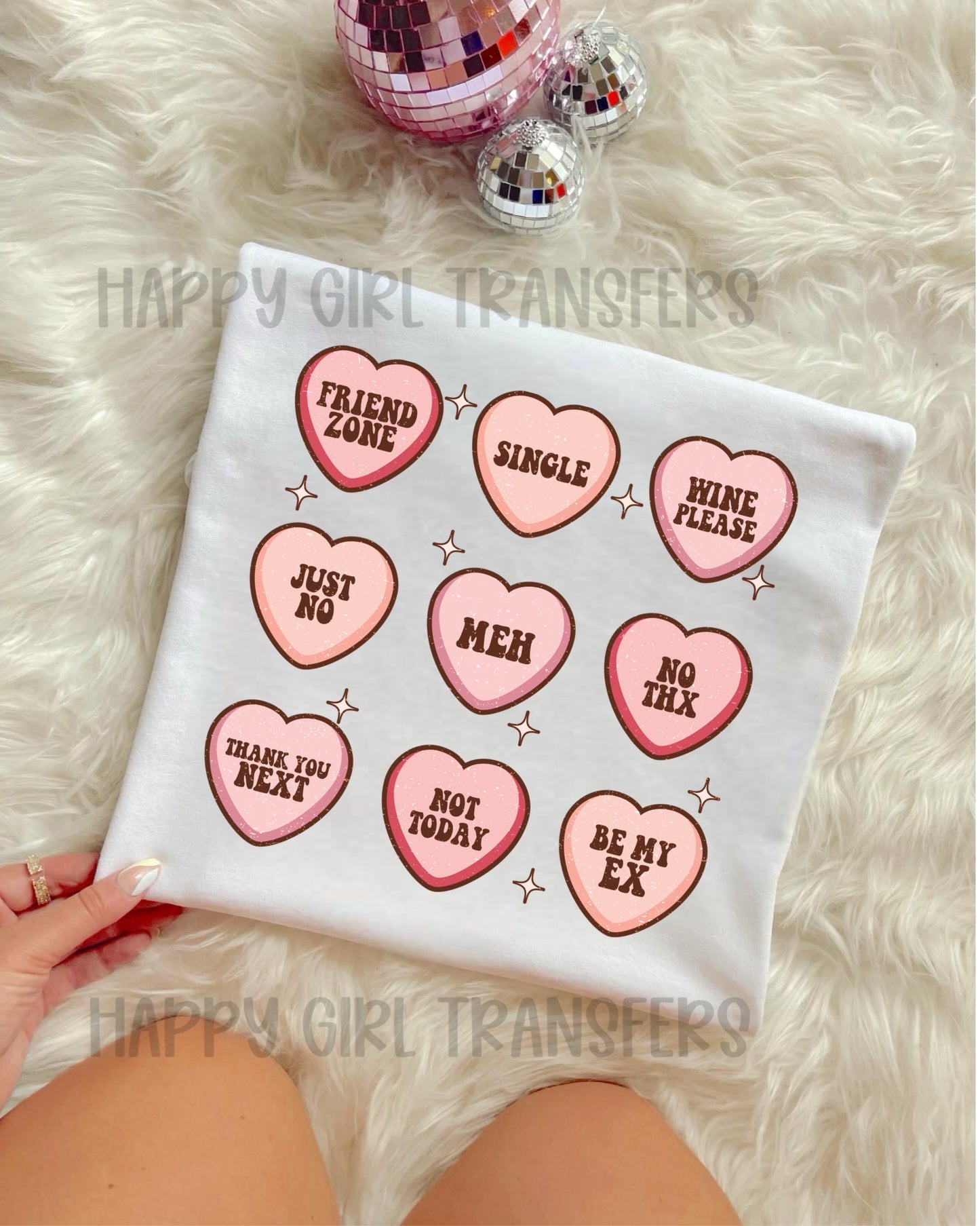 SINGLE CONVERSATION HEARTS - DTF TRANSFER