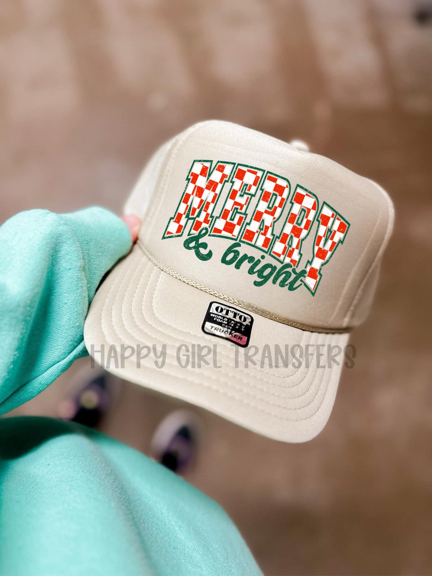 CHECKERED MERRY & BRIGHT - DTF TRANSFER