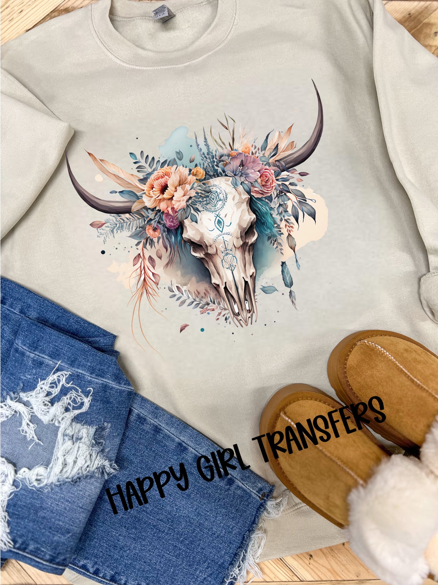 BULL SKULL - DTF TRANSFER