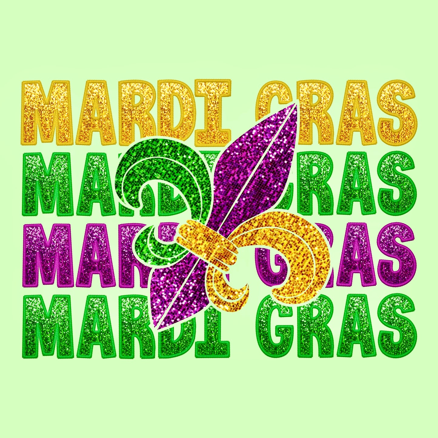 REPEAT FAUX SEQUIN MARDI GRAS - DTF TRANSFER