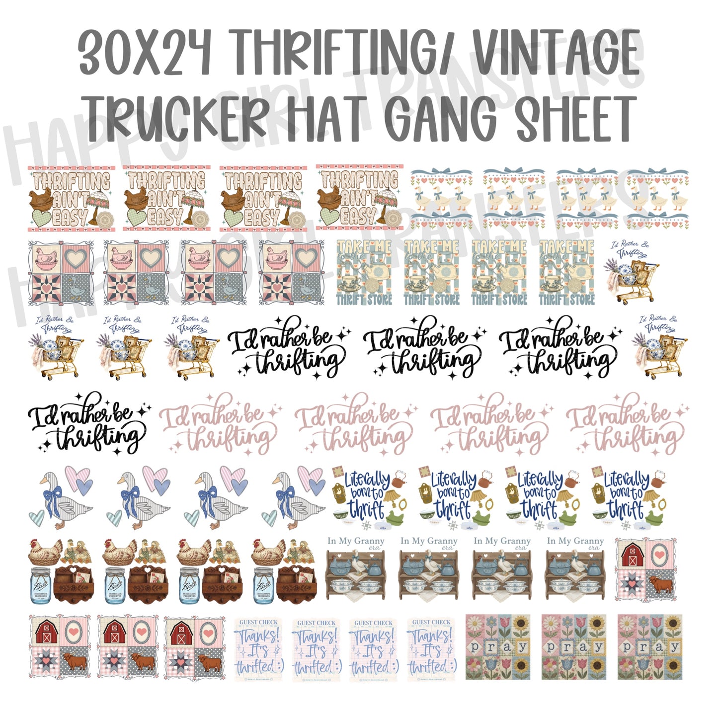 30x24 THRIFTING/ VINTAGE PRE-MADE T-SHIRT GANG SHEET