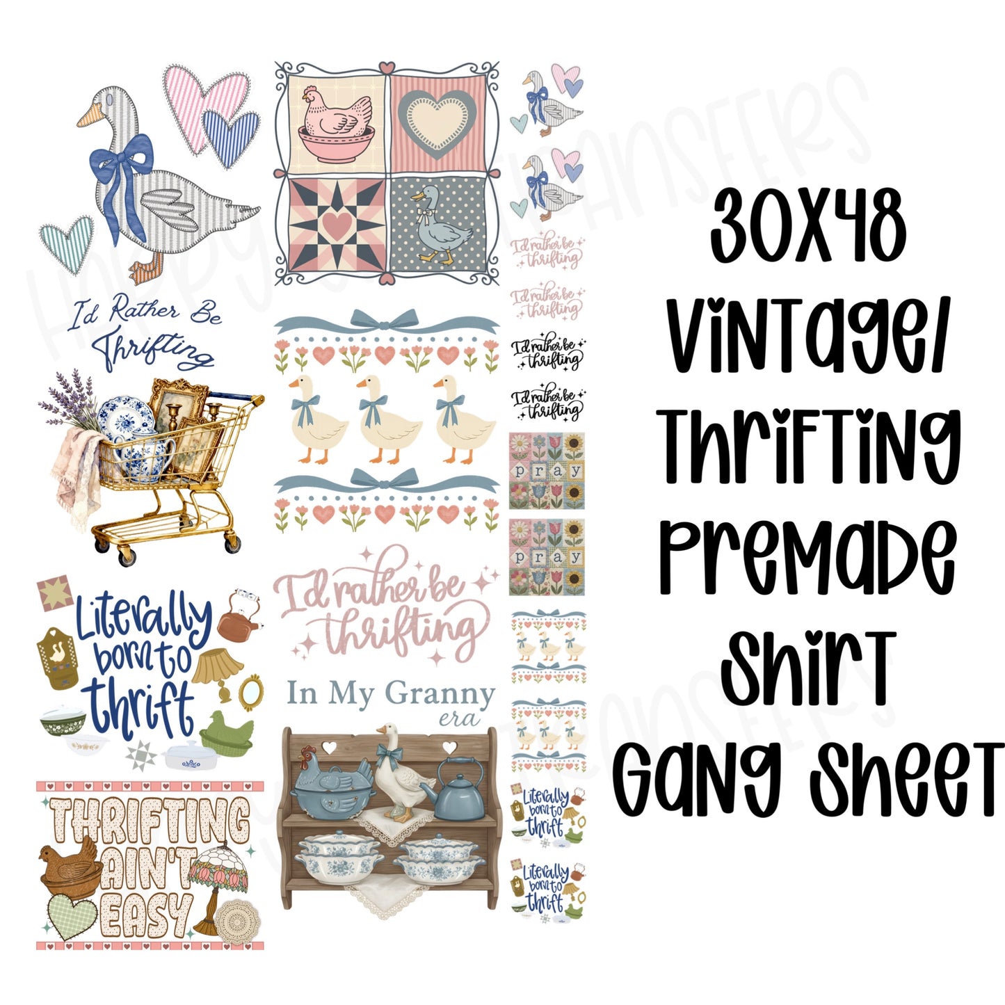 30x48 THRIFTING/ VINTAGE PRE-MADE GANG SHEET