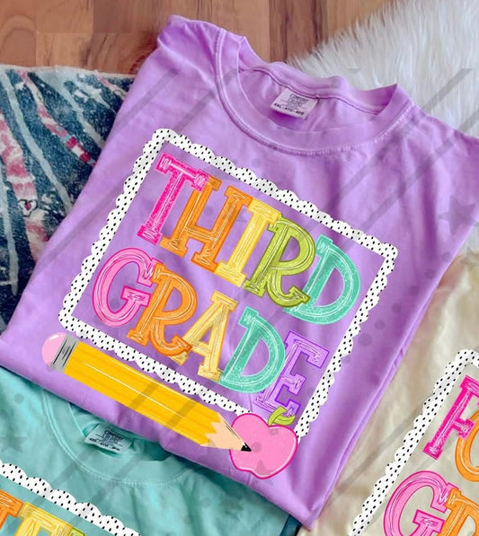 NEON VARSITY 3RD GRADE - DTF TRANSFER