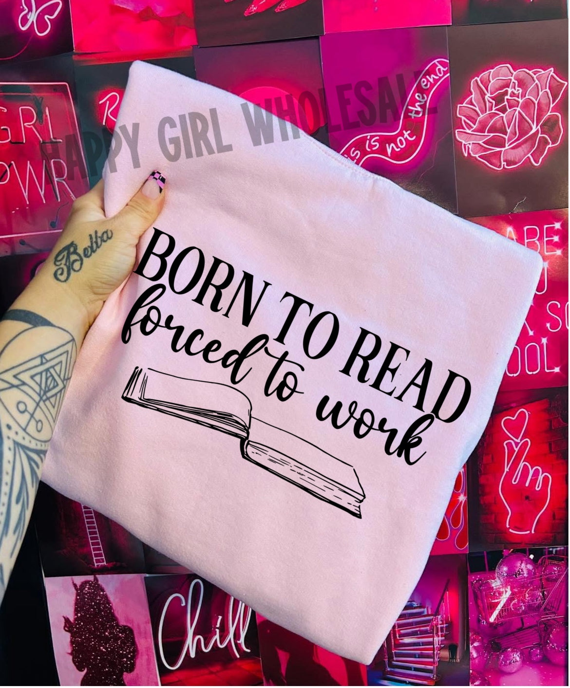 BORN TO READ FORCED TO WORK - DTF TRANSFER