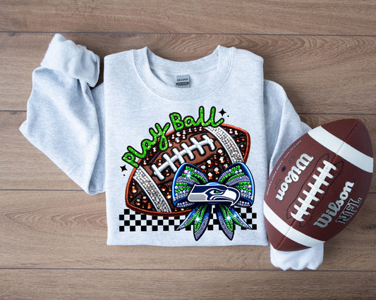FAUX SPARKLES SEAHAWKS - DTF TRANSFER