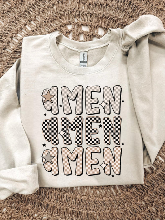 CHECKERED AMEN - DTF TRANSFER