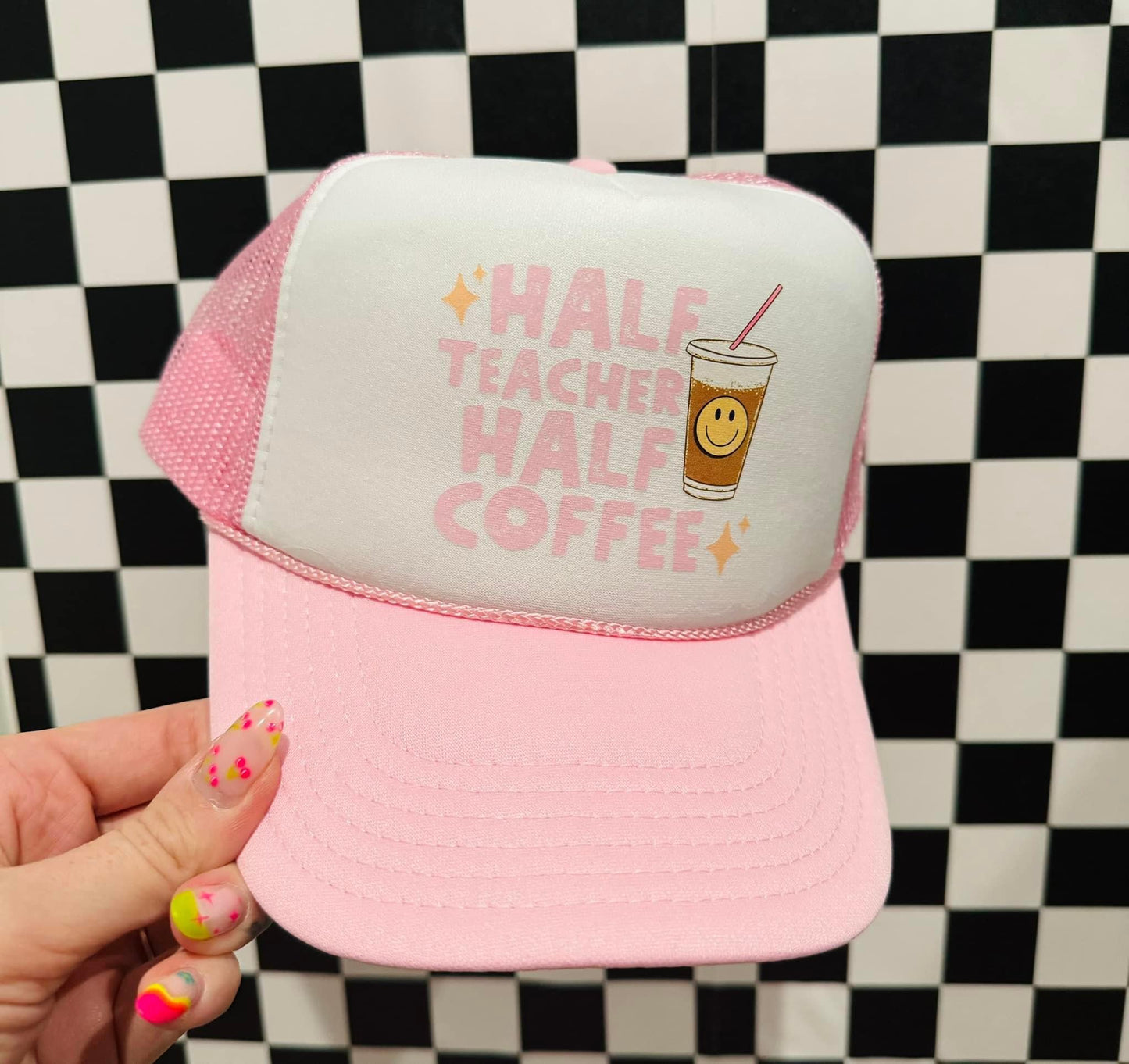 HALF COFFEE HALF TEACHER - DTF TRANSFER