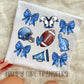 BLUE FOOTBALL COQUETTE - DTF TRANSFER