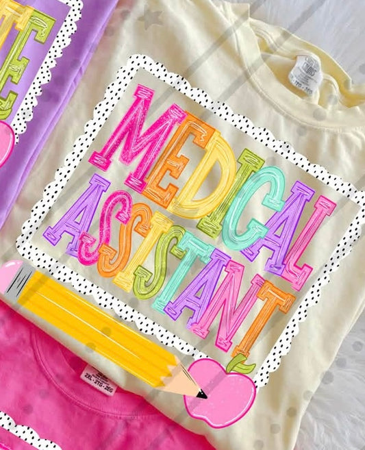NEON VARSITY MEDICAL ASSISTANT - DTF TRANSFER