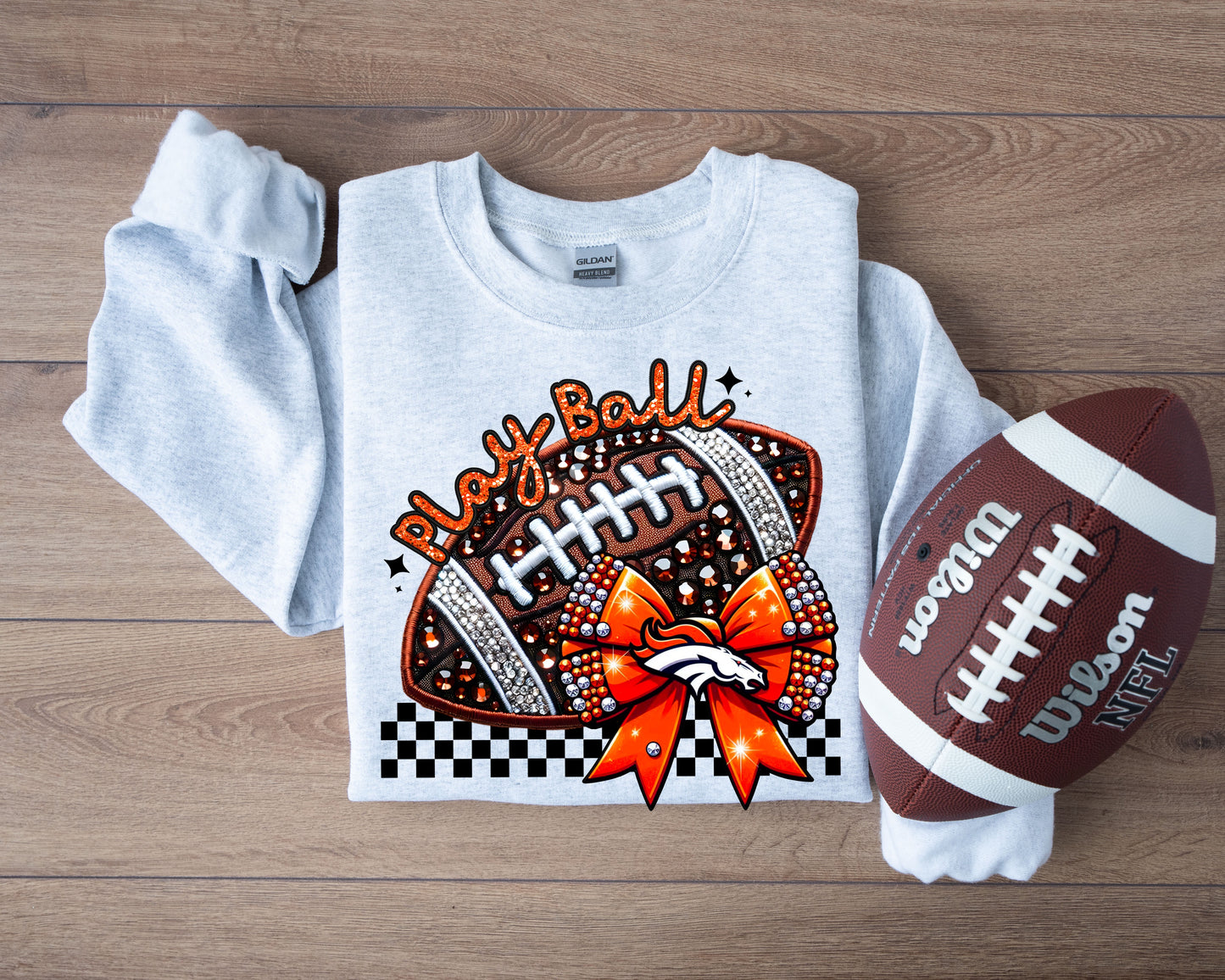 FAUX SPARKLES BRONCOS - DTF TRANSFER