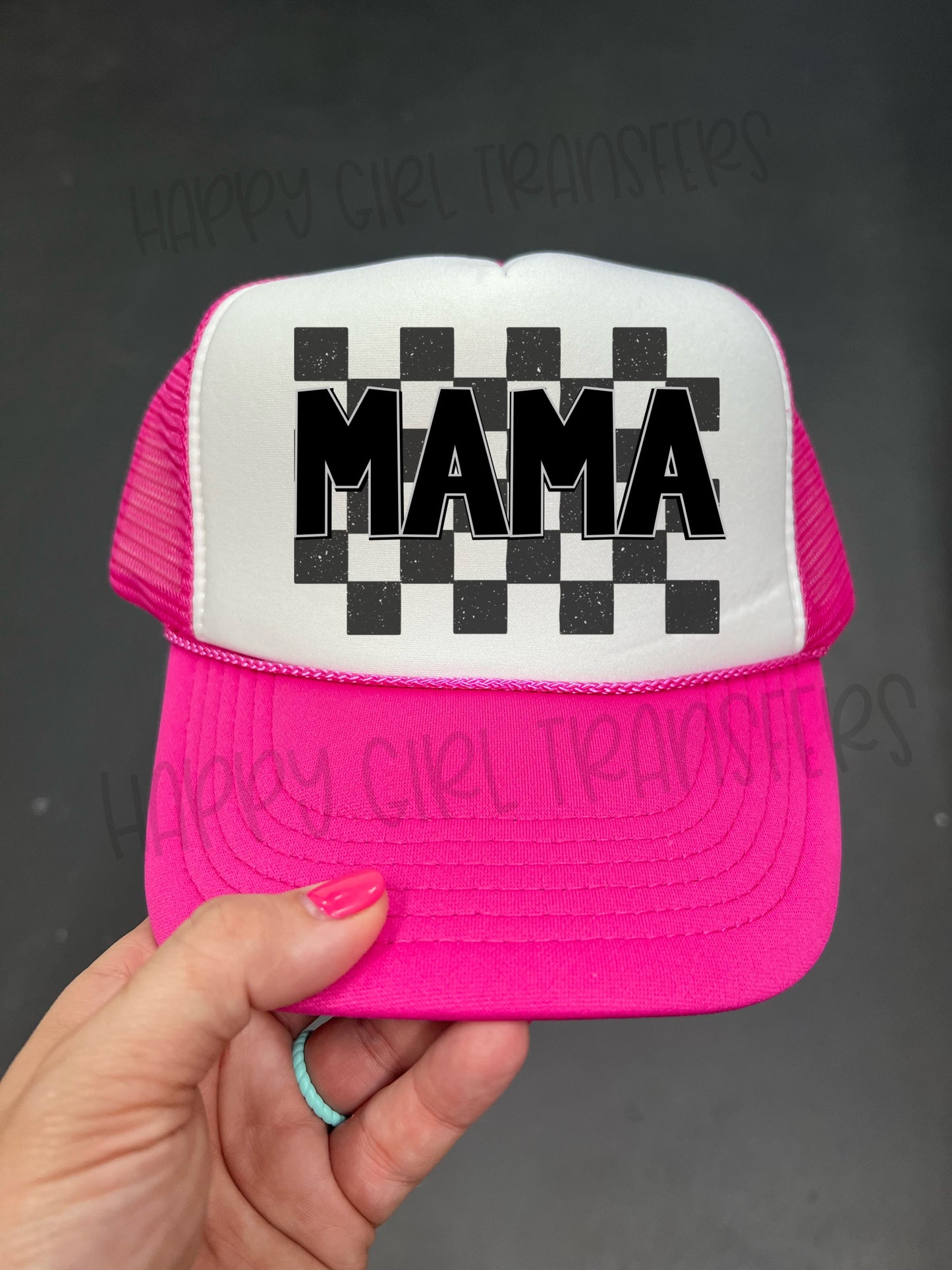 DISTRESSED CHECKERED MAMA  - DTF TRANSFER