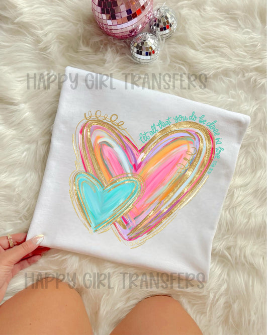 WATERCOLOR HEARTS - DTF TRANSFER