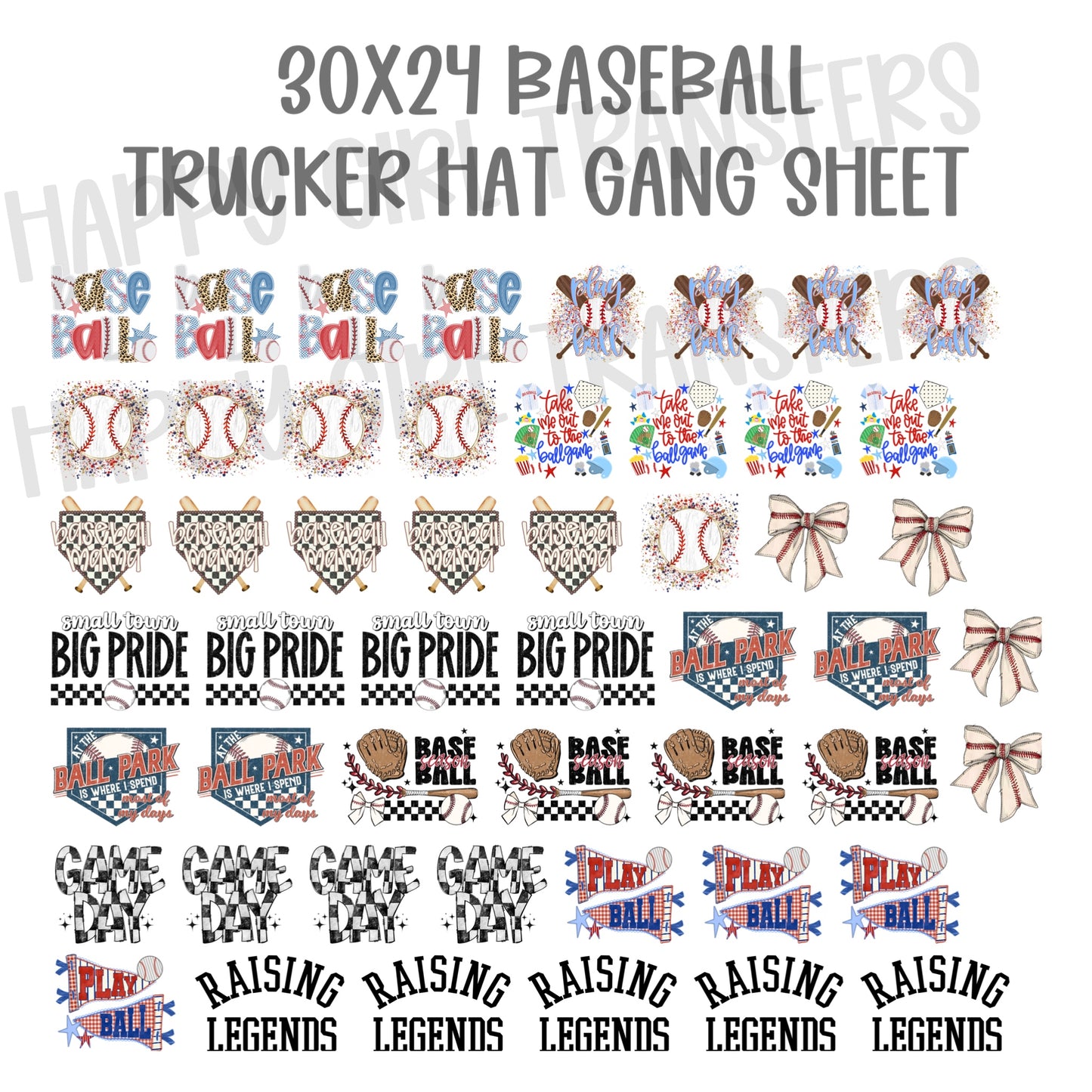 30x24 BASEBALL 2026 PRE-MADE T-SHIRT GANG SHEET