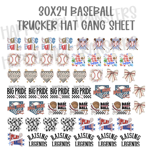 30x24 BASEBALL 2026 PRE-MADE T-SHIRT GANG SHEET