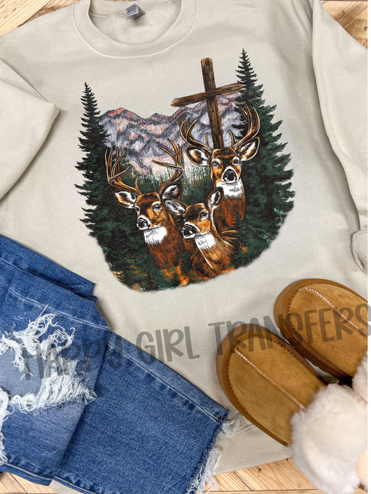 VINTAGE MOUNTAIN CROSS - DTF TRANSFER