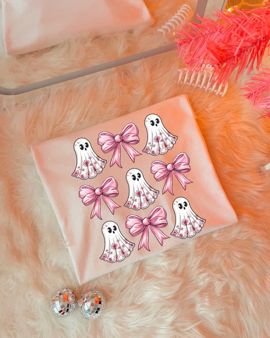 GHOST AND PINK BOW COQUETTE - DTF TRANSFER