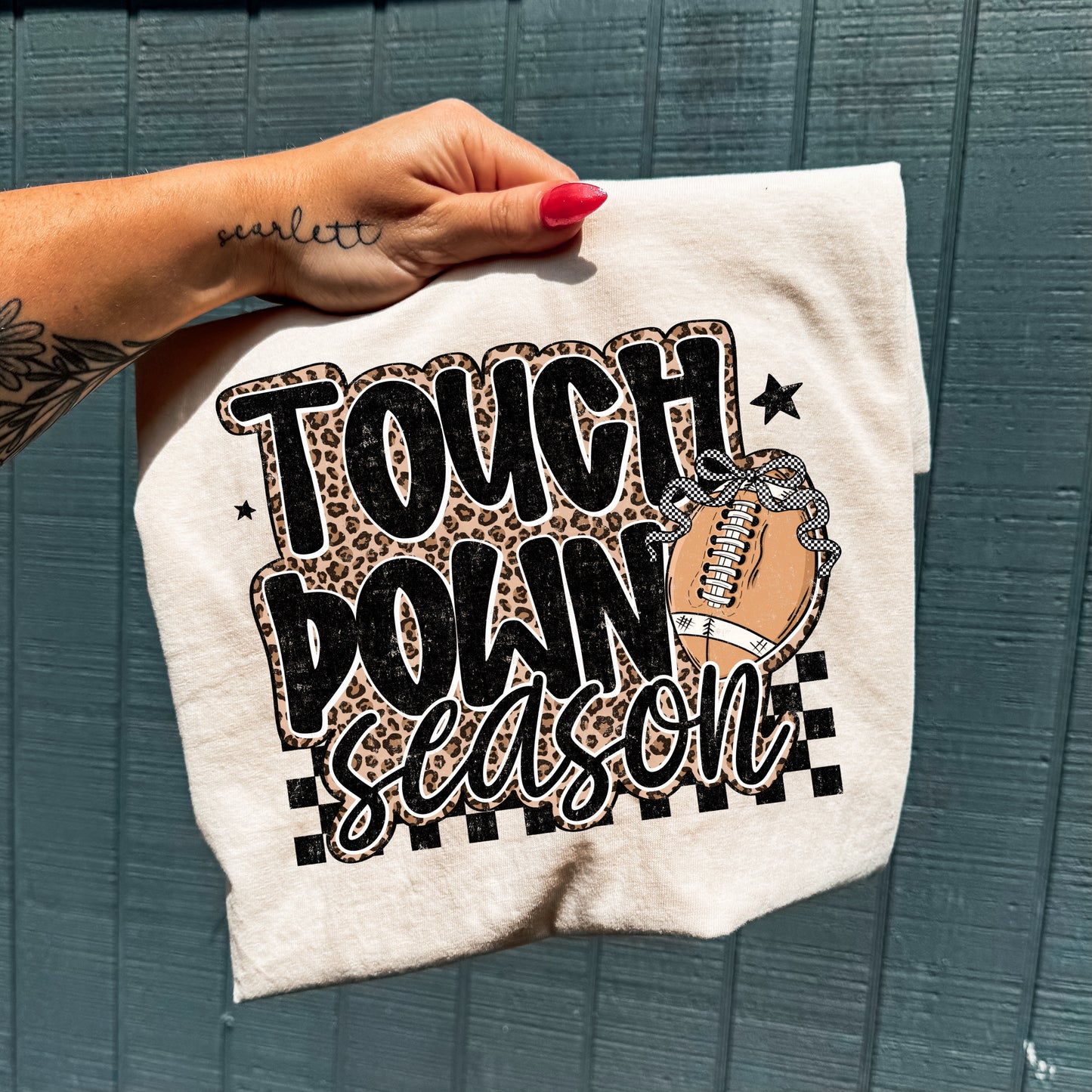 CHEETAH PRINT TOUCH DOWN SEASON- DTF TRANSFER