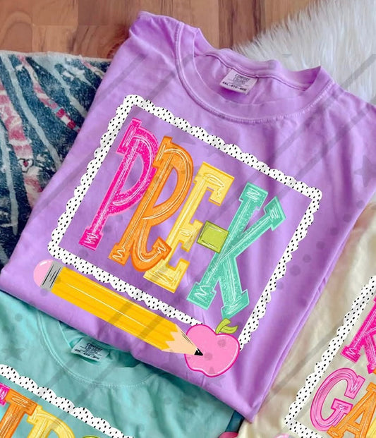 NEON VARSITY PRE-K - DTF TRANSFER