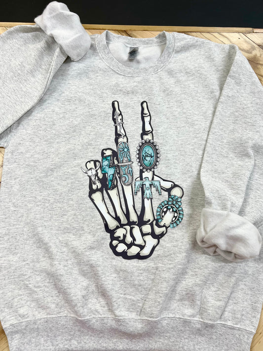 SKELETON PEACE SIGN - DTF TRANSFER