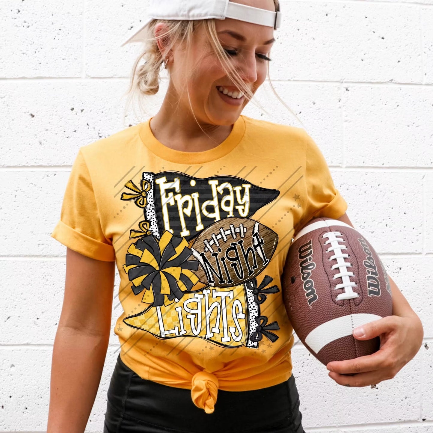 FRIDAY NIGHT LIGHTS BLACK & YELLOW - DTF TRANSFER