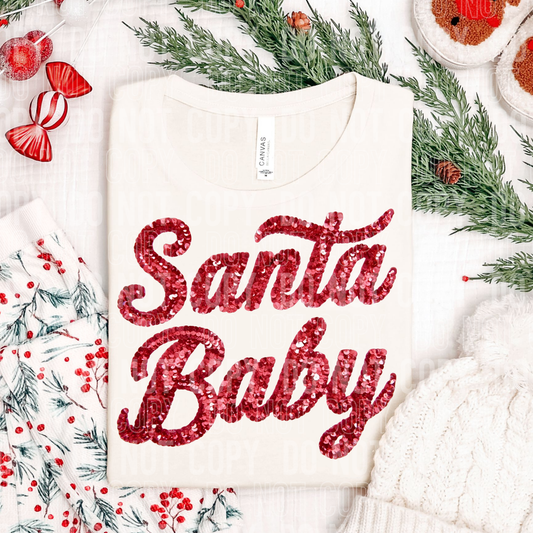 FAUX SEQUINS SANTA BABY - DTF TRANSFER