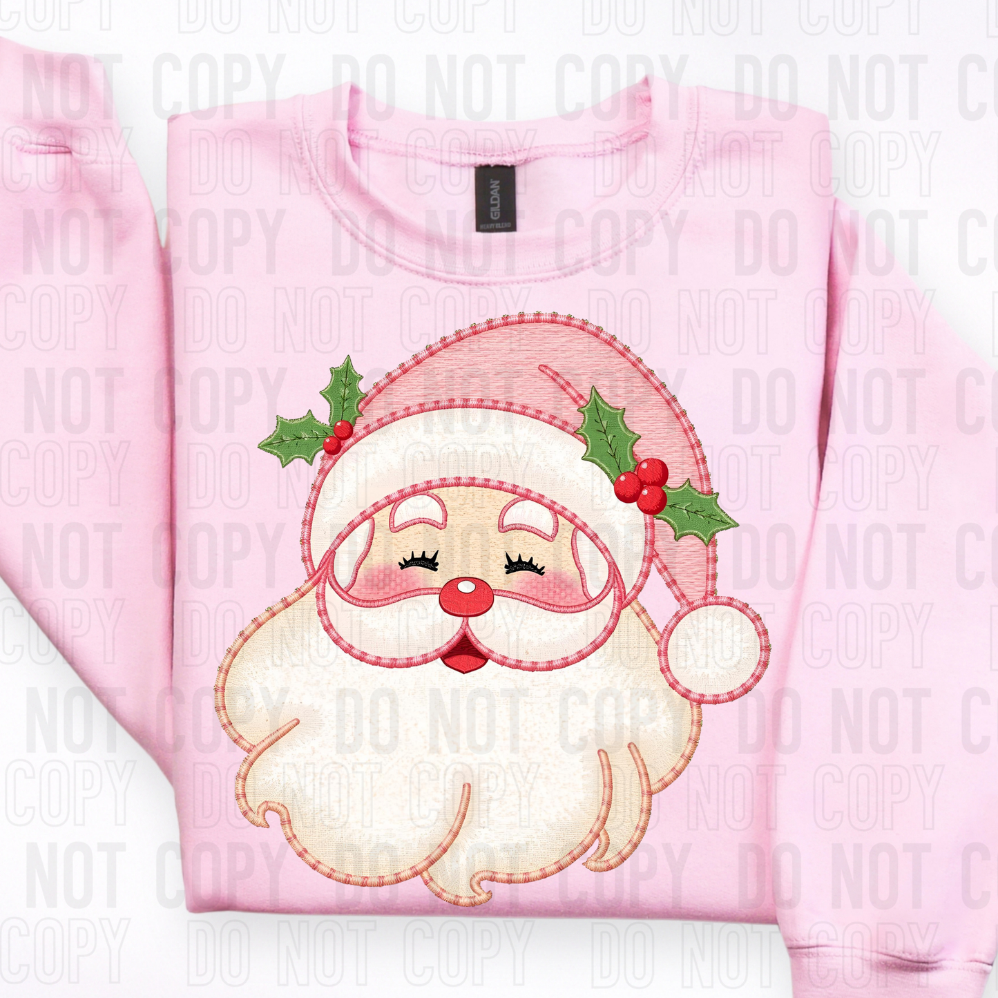 FAUX EMBROIDERED SANTA - DTF TRANSFER