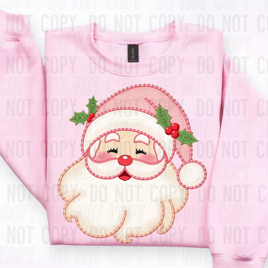 FAUX EMBROIDERED SANTA - DTF TRANSFER