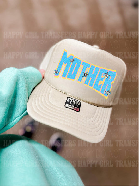 TURQUOISE AND YELLOW MOTHER - DTF TRANSFER