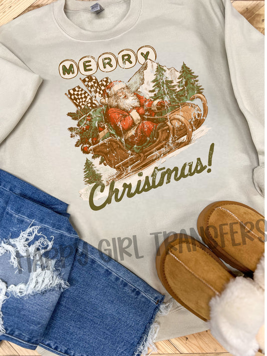 VINTAGE MERRY CHRISTMAS - DTF TRANSFER