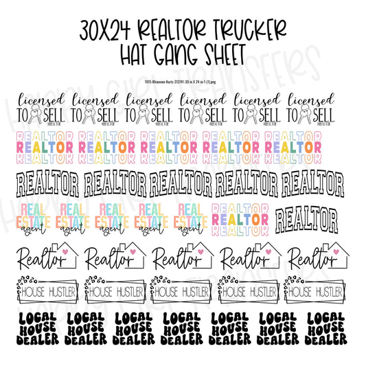 30x24 REALTOR PRE-MADE TRUCKER HAT GANG SHEET