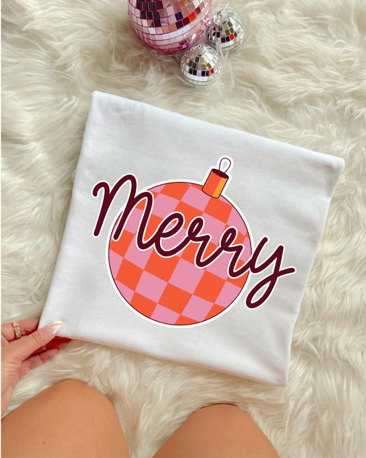 MERRY CHRISTMAS ORNAMENT - DTF TRANSFER