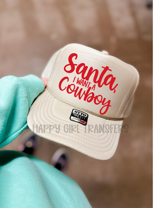 SANTA, I WANT A COWBOY - DTF TRANSFER
