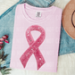 FAUX YARN PINK BREAST CANCER RIBBON - DTF TRANSFER