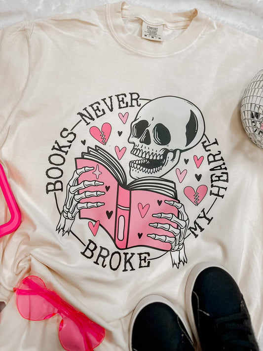 BOOKS NEVER BROKE MY HEART - DTF TRANSFER