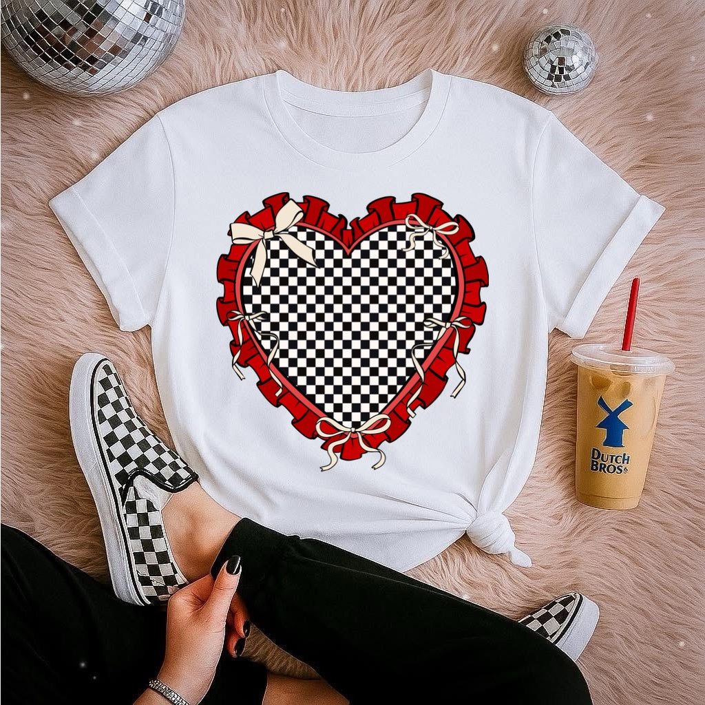 CHECKERED HEART - DTF TRANSFER