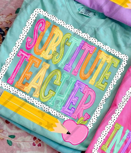 NEON VARSITY SUBSTITUTE TEACHER - DTF TRANSFER